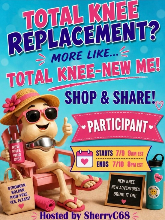 @sherryc68 Other - Total Knee Replacement Participant Graphic Poster - Bright Teal & Pink SnS